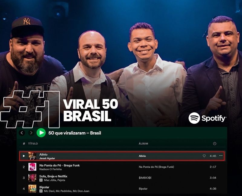 Estamos no TOP 50 do SPOTIFY BRAZIL 💥🚀 Mais um sonho que alcançamos com a  ajuda de vocês!! Muito obrigado a todos que estão curtindo a nossa  música